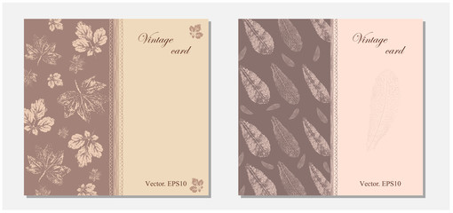 Vintage printable leaflet postcards with an empty field for your texts.