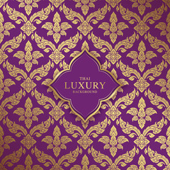 Thai art luxury temple, background pattern decoration for printing, flyers, poster, web, banner, brochure and card concept vector illustration