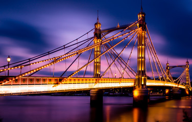Albert Bridge during sunset
