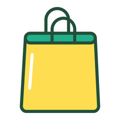 Eco handbag line color icon. Recycle textile. Zero waste lifestyle. Outline pictogram for web page, mobile app, promo.