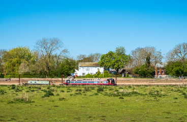 View of rural riverside building