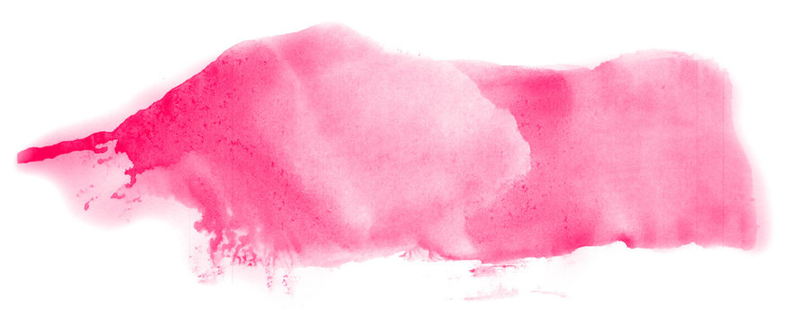 Abstract watercolor background hand-drawn on paper. Volumetric smoke elements. Pink color. For design, web, card, text, decoration, surfaces. © colorinem