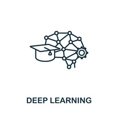 Fototapeta na wymiar Deep Learning icon from artificial intelligence collection. Simple line Deep Learning icon for templates, web design and infographics