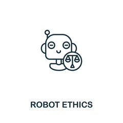 Robot Ethics icon from artificial intelligence collection. Simple line Robot Ethics icon for templates, web design and infographics