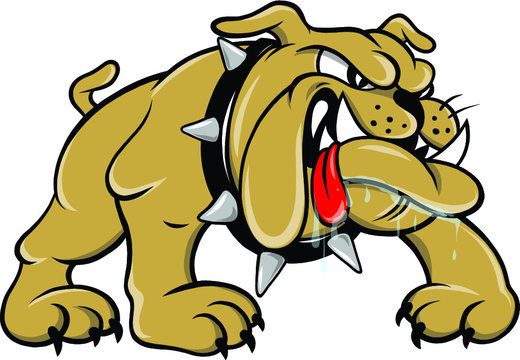 Bulldog Head Mascot Illustration in Cartoon Style.