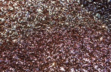 Golden silver glitter bokeh blurred abstract background overlay