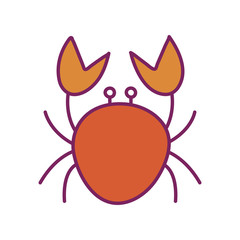 Isolated crab line and fill style icon vector design