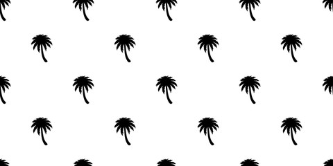 palm tree seamless pattern coconut tree vector island tropical ocean beach summer scarf isolated tile background repeat wallpaper cartoon illustration white design
