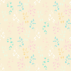 Little flower seamless pattern in vintage Scandinavian minimalism aesthetic, retro background.