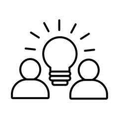 humans figures with bulb solidarity line style