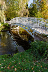 Details of a iron bridge and Riverwalk around Bade-Baden village