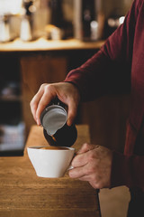 Flat white preparation stage