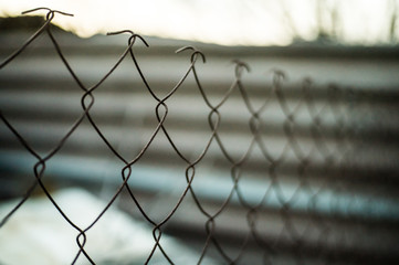 Wicker net fence in a private house