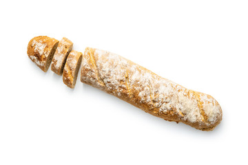Fresh whole grain bread baguette