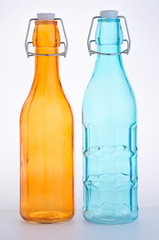 Colored glass bottles with airtight stopper