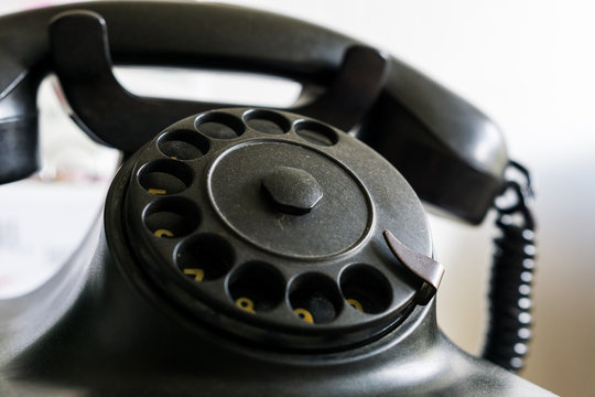 Old Telephone With Dial Disk From German Democratic Republic