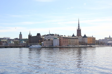 Fototapeta na wymiar View of Gamla Stan, from City Hall, Stockholm, Sweden