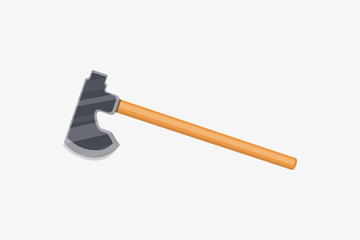 Vector ax in cartoon flat style isolated on white.