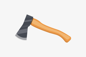 Vector ax in cartoon flat style isolated on white.