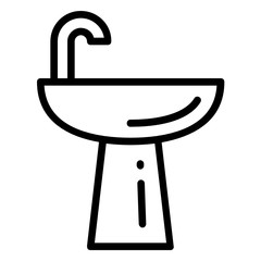 Ceramic Porcelain Wash Basin with Stands Concept Vector Icon Design, Hand Wash Pedestal Sink on White background, 