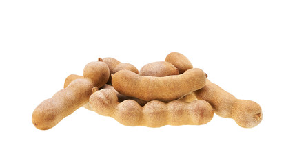 fresh tamarind isolated on white background.