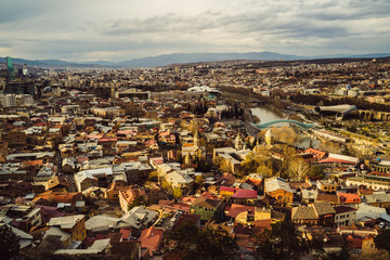 Fototapeta premium Tbilisi. The old city from a height.