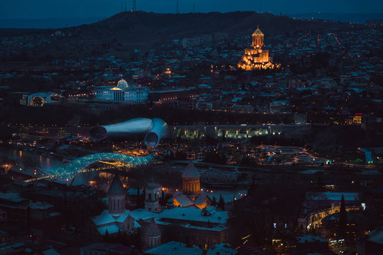 Tbilisi. Sioni Cathedral At Night.