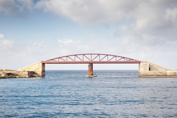 seascape of Breakwater Bridge in malta