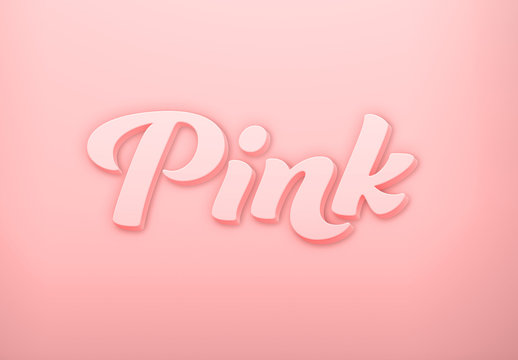 Pink Creamy 3D Text Effect Mockup