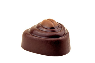 Coffee Shape Chocolate Candy on White Background