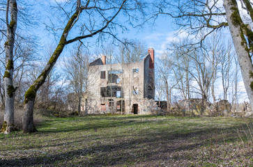 ruins of manor building europe estonia