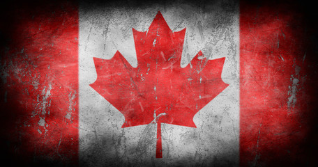 Canada flag with grunge texture 3D illustration