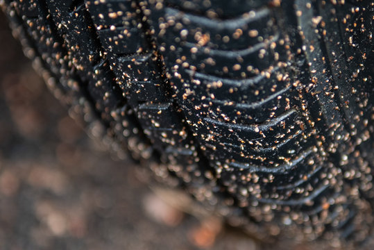 Close-up Of Dirty Tire Outdoors