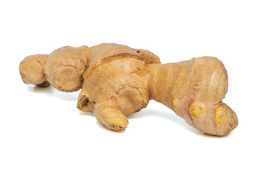Ginger isolated on white background. Fresh ginger on white background, herb medical concept