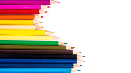 Fototapeta premium Colorful pencils ona background. 