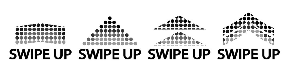 Swipe up. Set of scroll buttons for social media. Set of swipe up icons isolated on white background for stories design blogger, scroll pictogram