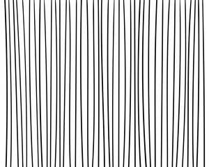 Hand drawn vertical parallel thin black lines on white background. Vector pattern