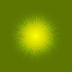 Illustration of a shining star or flare, many rays from one point.Red color bright lens flare rays light flashes leak movement for transitions on yellow background eps10