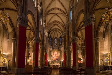 Internal of baroque church in Rome Italy