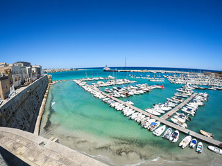 Fototapeta na wymiar Otranto harbour, province of Lecce in the Salento peninsula, Puglia, Italy
