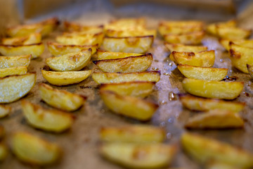 baked potatoes, on a plate, texture or background