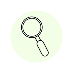 Magnifying icon. Enlarge the glass. Research. Lens, magnifier sign. Linear style sign for mobile concept and web design. Search symbol, vector illustration.