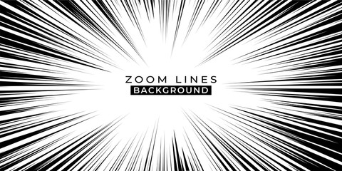 Fototapeta premium Background of radial lines for comic books. Comic zoom, speed, radial background. Vector and illustration.