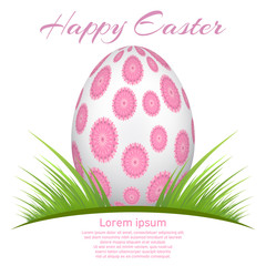 Vector element for design. Easter eggs in green grass, colorful, isolated on white background.