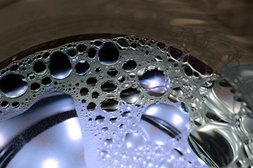 Soap bubbles in macro view