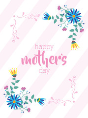 happy mothers day card with flowers