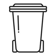 Bin line black icon. Сleaning service. Outline pictogram for web page, mobile app, promo.