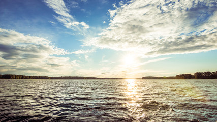 sunset over the lake