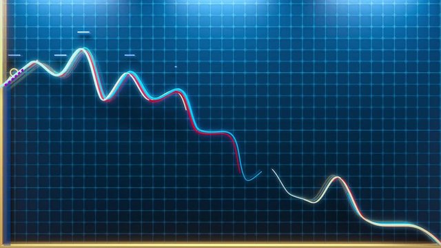 Animation of a falling chart.
Economic crisis chart. Business digital trend.