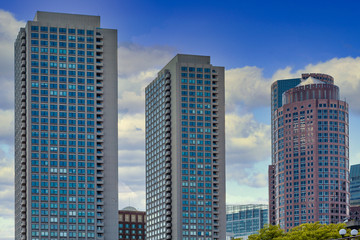 Fototapeta na wymiar Three modenr office towers in Boston